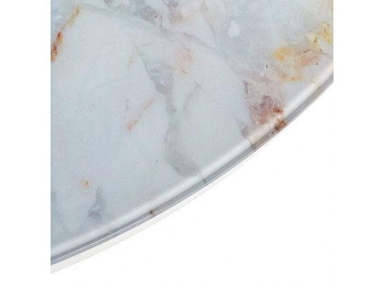 Набор кофейных столиков Tango бежевый мрамор с белыми ножками, 2шт в Каменске-Уральском