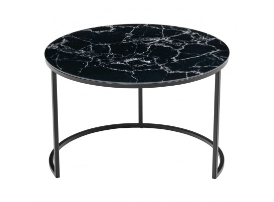Набор кофейных столиков Tango чёрный мрамор с чёрными ножками, 2шт в Каменске-Уральском