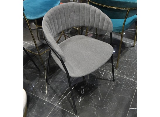 Комплект из 2-х стульев Turin серый вельвет с чёрными ножками в Каменске-Уральском