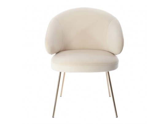 Стул-полукресло Emil кремовый с золотыми ножками в Каменске-Уральском