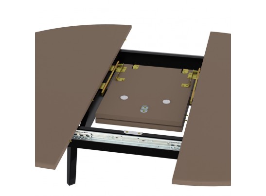 Стол Marcel круглый раскладной 110-140x110x76см, Кофе, чёрный в Каменске-Уральском