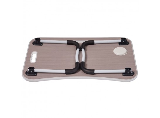 Стол складной с подстаканником «ЛАЙТ», 59,5x39,5x26,4см, мдф, металл, св. дерево, белый в Каменске-Уральском