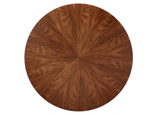 Стол Liverpool диам.110см, шпон орех лучевой набор, с золотистыми ножками в Каменске-Уральском