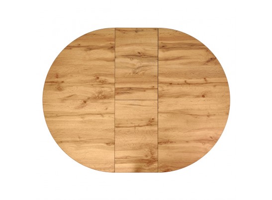 Стол Rudolf круглый раскладной 100-130x100x75см, Дуб Вотан, чёрный в Каменске-Уральском