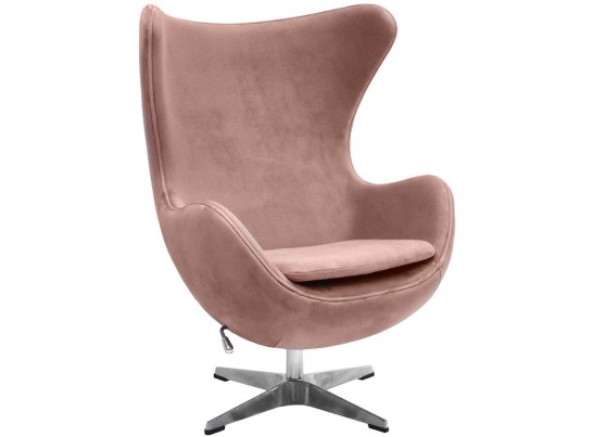 Кресло EGG CHAIR пыльно-розовый, искусственная замша в Каменске-Уральском