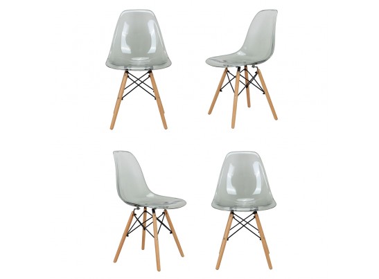 Комплект из 4-х стульев Eames прозрачный серый в Каменске-Уральском