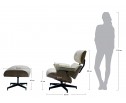 Кресло EAMES LOUNGE CHAIR и оттоманка EAMES LOUNGE CHAIR бежевые в Каменске-Уральском