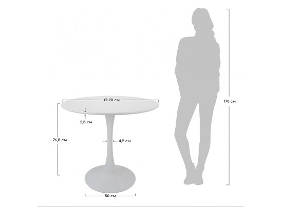Стол Tulip черный 90см в Каменске-Уральском