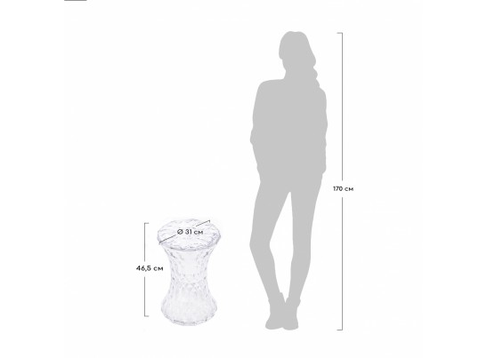 Стул-пуф Stone прозрачный в Каменске-Уральском