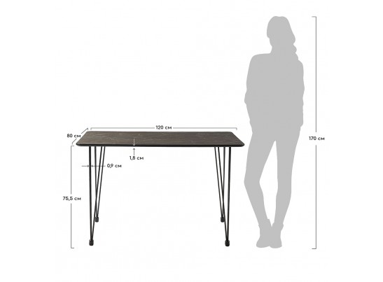Стол Solution серый мрамор, 120x80см в Каменске-Уральском
