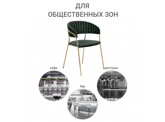 Комплект из 2-х стульев Turin зеленый с золотыми ножками в Каменске-Уральском