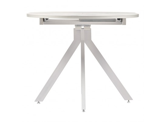 Стол Rudolf круглый раскладной 90-120x90x75см, белый мрамор, белый в Каменске-Уральском