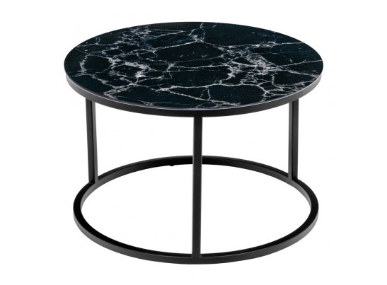 Набор кофейных столиков Tango чёрный мрамор с чёрными ножками, 2шт в Каменске-Уральском