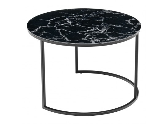 Набор кофейных столиков Tango чёрный мрамор с чёрными ножками, 2шт в Каменске-Уральском