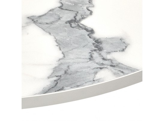 Стол Rudolf круглый раскладной 90-120x90x75см, белый мрамор, белый в Каменске-Уральском