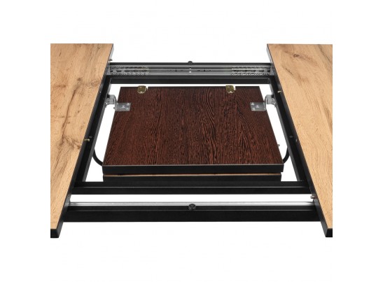 Стол Dublin раскладной 120-160х80х75 Дуб Вотан с чёрными ножками в Каменске-Уральском