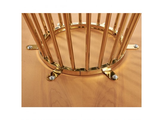 Стол Liverpool диам.110см, шпон орех лучевой набор, с золотистыми ножками в Каменске-Уральском