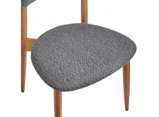 Стул Lucas тёмно-серый букле с ножками цвета орех в Каменске-Уральском