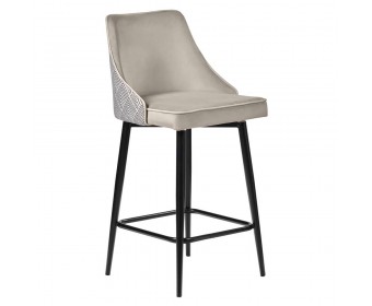 Стул полубарный Dave латте с жаккардом, с поворотным механизмом