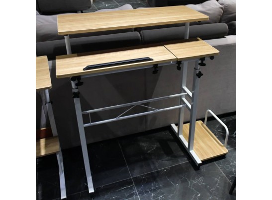 Стол многофункциональный Shuttle 80х58х80-130см, светлое дерево, белый в Каменске-Уральском