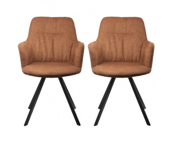 Комплект из 2-х стульев Grant терракотовый шенилл на поворотном механизме