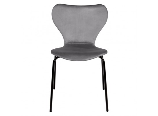 Стул Seven Style тёмно-серый велюр с чёрными ножками в Каменске-Уральском