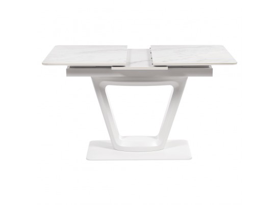 Стол Flame раскладной 116-155x80x76см, керамогранит белый мрамор, белый в Каменске-Уральском