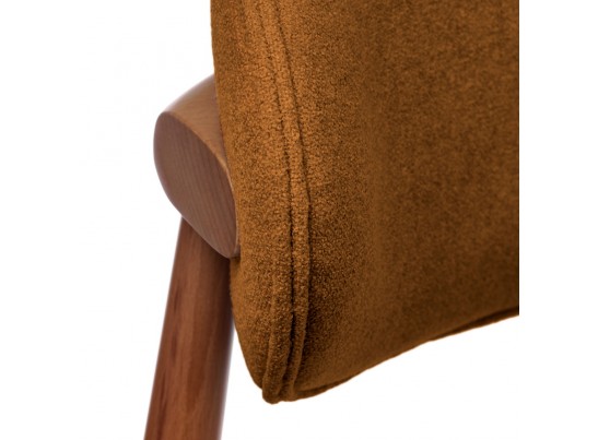 Стул полубарный Lucas 3 терракотовый букле с ножками цвета орех в Каменске-Уральском