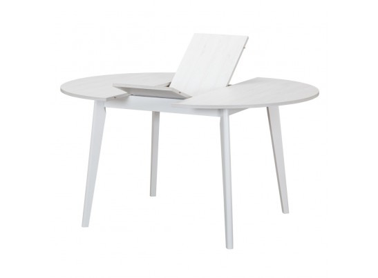 Стол Oslo круглый раскладной 110-140x110x76см, Сосна Рандерс структурное, белый в Каменске-Уральском