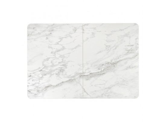 Стол Flame раскладной 116-155x80x76см, керамогранит белый мрамор, белый в Каменске-Уральском