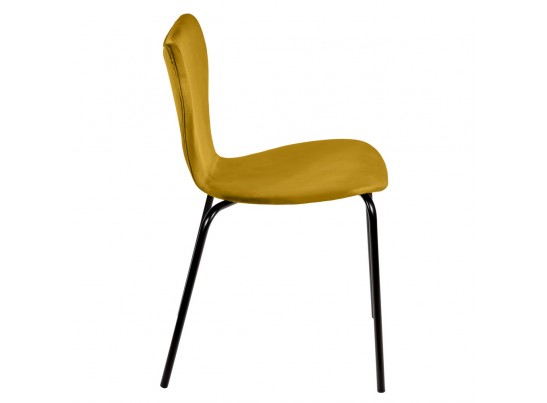 Стул Seven Style горчичный велюр с чёрными ножками в Каменске-Уральском