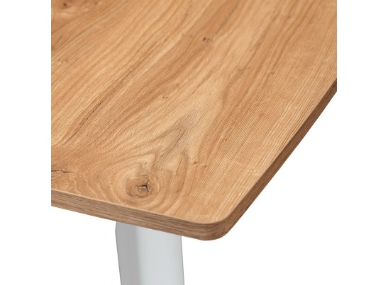 Стол Oslo раскладной 120-160x80x76см, Дуб Навара, белый в Каменске-Уральском