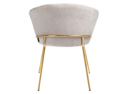 Стул-полукресло Martin миндальный шенилл с золотыми ножками в Каменске-Уральском