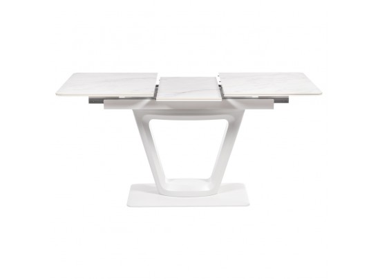 Стол Flame раскладной 116-155x80x76см, керамогранит белый мрамор, белый в Каменске-Уральском
