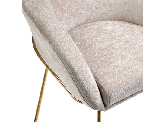 Стул-полукресло Martin миндальный шенилл с золотыми ножками в Каменске-Уральском