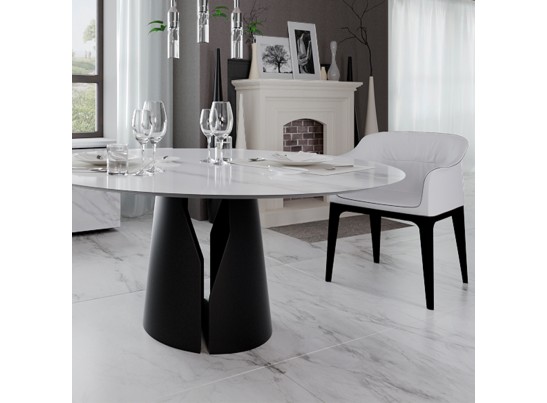 Стол Giano диам.100см, керамогранит чёрный мрамор в Каменске-Уральском