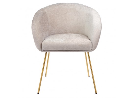 Стул-полукресло Martin миндальный шенилл с золотыми ножками в Каменске-Уральском