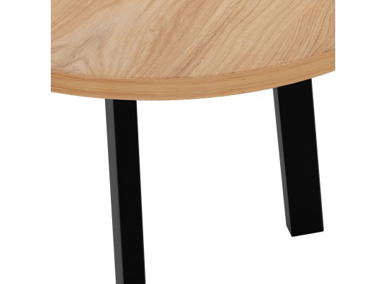 Стол Next круглый раскладной 90-120x90x76,5см, Дуб Навара, чёрный в Каменске-Уральском