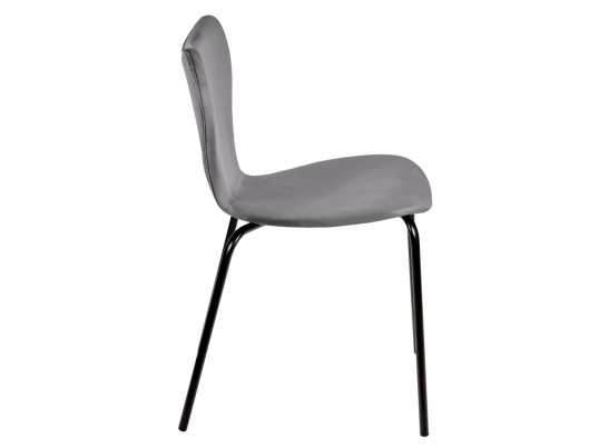 Стул Seven Style тёмно-серый велюр с чёрными ножками в Каменске-Уральском