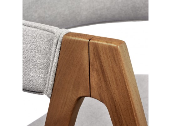 Стул Alan серый букле с ножками цвета орех в Каменске-Уральском