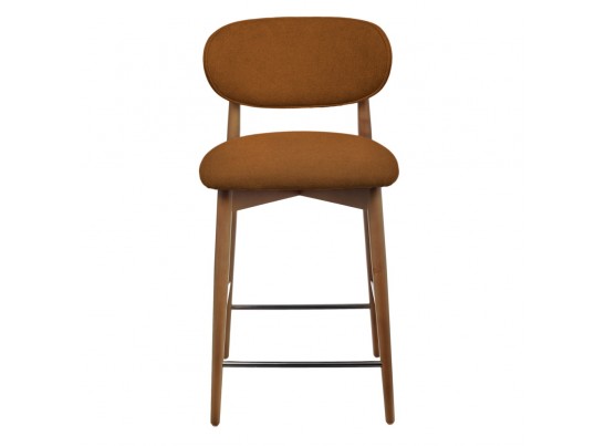 Стул полубарный Lucas 3 терракотовый букле с ножками цвета орех в Каменске-Уральском