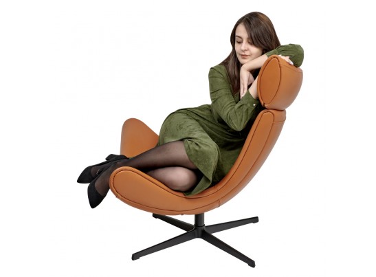 Кресло IMOLA оранжевый, натуральная кожа в Каменске-Уральском