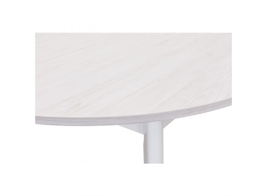 Стол Oslo круглый раскладной 110-140x110x76см, Сосна Рандерс структурное, белый в Каменске-Уральском