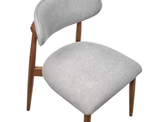 Стул Lucas 3 серый букле с ножками цвета орех в Каменске-Уральском