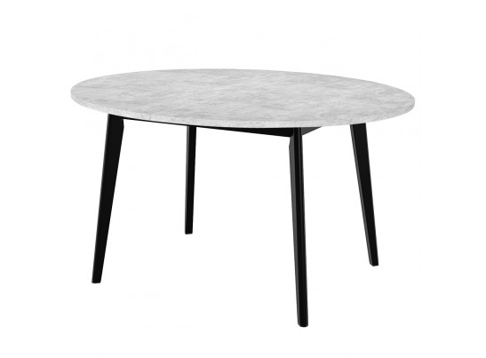 Стол Oslo круглый 110-140см, Бетон лайт, чёрный в Каменске-Уральском