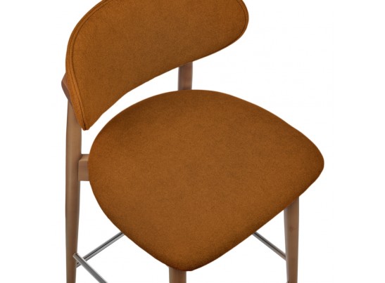 Стул полубарный Lucas 3 терракотовый букле с ножками цвета орех в Каменске-Уральском