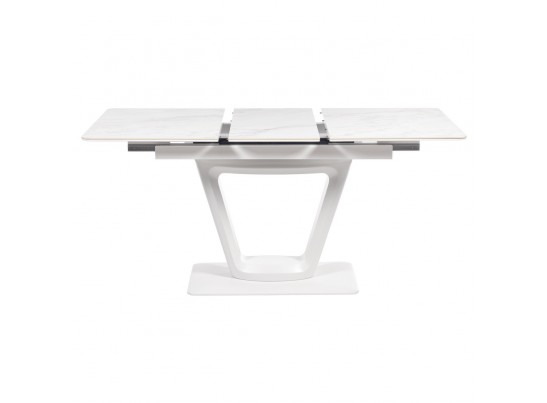 Стол Flame раскладной 116-155x80x76см, керамогранит белый мрамор, белый в Каменске-Уральском
