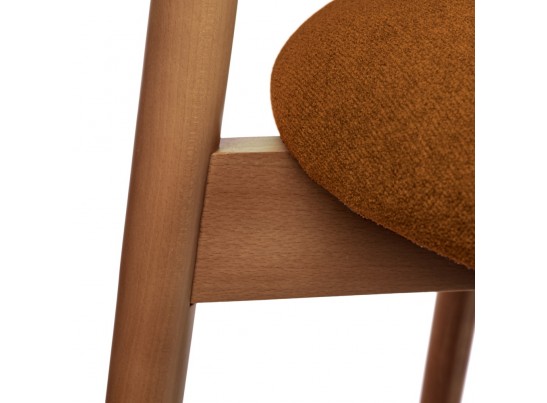 Стул полубарный Lucas 3 терракотовый букле с ножками цвета орех в Каменске-Уральском