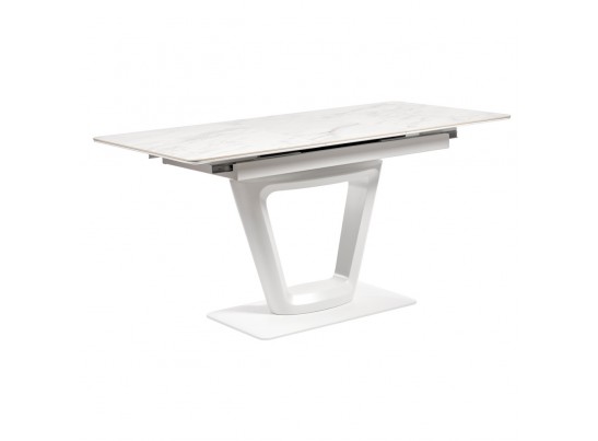 Стол Flame раскладной 116-155x80x76см, керамогранит белый мрамор, белый в Каменске-Уральском