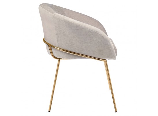 Стул-полукресло Martin миндальный шенилл с золотыми ножками в Каменске-Уральском